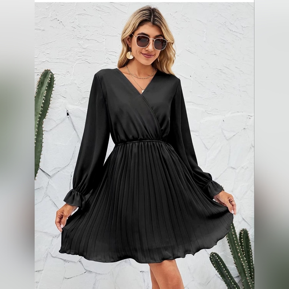 V- neck wrap dress
